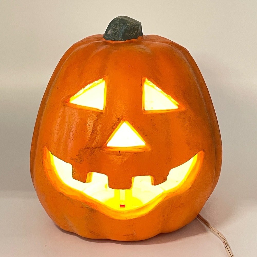 Vintage 1998 Paper Magic Group Halloween Jack O Lantern Blow Mold Light Up 9.5in